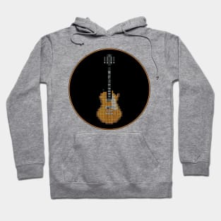 Tiled Pixel Slack Goldtop Guitar in a Black Circle Hoodie